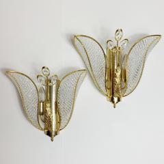  Palwa PALWA CRYSTAL TULIP WALL LIGHTS 1970S - 3030779