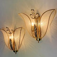  Palwa PALWA CRYSTAL TULIP WALL LIGHTS 1970S - 3030785