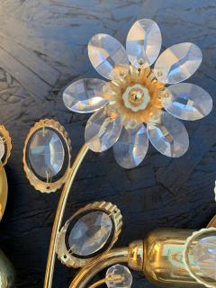  Palwa Pair Floral Crystal Palwa Sconces - 874001