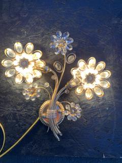  Palwa Pair Floral Crystal Palwa Sconces - 874002