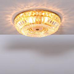  Palwa Pair of Large Crystal Glass and Brass Flush Mounts by Palwa - 551228