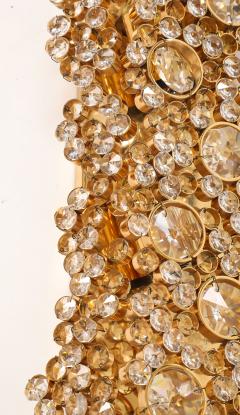  Palwa Pair of Monumental 25 Golden Gilded Brass and Crystal Sconces by Palwa - 4272066