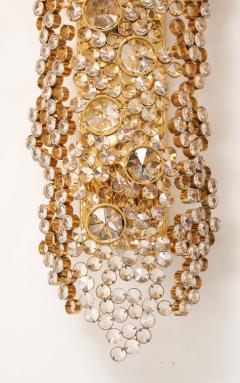  Palwa Pair of Monumental 25 Golden Gilded Brass and Crystal Sconces by Palwa - 4272067