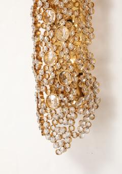  Palwa Pair of Monumental 25 Golden Gilded Brass and Crystal Sconces by Palwa - 4272068
