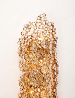  Palwa Pair of Monumental 25 Golden Gilded Brass and Crystal Sconces by Palwa - 4272069