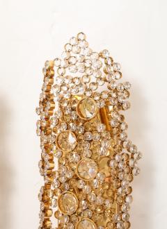  Palwa Pair of Monumental 25 Golden Gilded Brass and Crystal Sconces by Palwa - 4272070