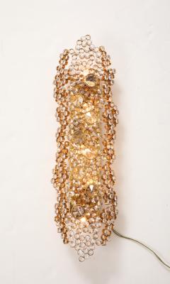  Palwa Pair of Monumental 25 Golden Gilded Brass and Crystal Sconces by Palwa - 4272071