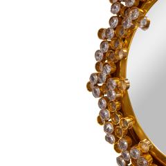  Palwa Palme Walter Stunning Illuminating Mirror with Faceted Crystals 1960s - 4305868