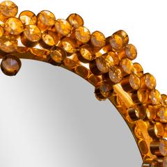  Palwa Palme Walter Stunning Illuminating Mirror with Faceted Crystals 1960s - 4448495