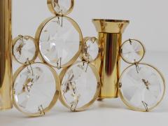  Palwa Palwa Gaetano Sciolari Style Brass Crystal Candle Holder Candlestick 1970s - 4593337