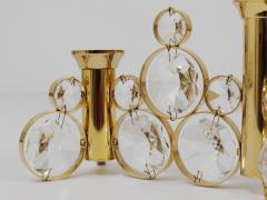  Palwa Palwa Gaetano Sciolari Style Brass Crystal Candle Holder Candlestick 1970s - 4593340