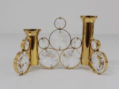  Palwa Palwa Gaetano Sciolari Style Brass Crystal Candle Holder Candlestick 1970s - 4595196