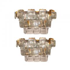  Palwa Palwa Mid Century Modern Crystal And Etched Brass Sconces 1960s - 3964637