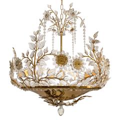  Palwa Palwa Stunning Crystal Flower and Leaf Chandelier 1960s - 3494162