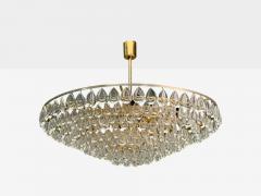  Palwa Palwa Teardrop Glass Brass Tiered Chandelier Germany 1960s - 4216415