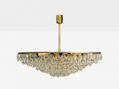  Palwa Palwa Teardrop Glass Brass Tiered Chandelier Germany 1960s - 4216416