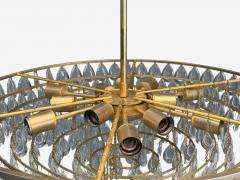  Palwa Palwa Teardrop Glass Brass Tiered Chandelier Germany 1960s - 4216419