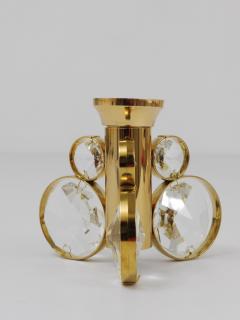  Palwa Set of 6 Palwa Gaetano Sciolari Style Brass Crystal Candle Holder Candlestick - 4563892
