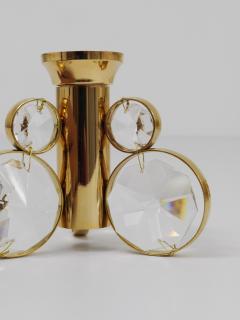 Palwa Set of 6 Palwa Gaetano Sciolari Style Brass Crystal Candle Holder Candlestick - 4563894