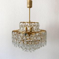  Palwa Seven Tiered Gilt Brass Chandelier or Pendant Lamp by Palwa Germany 1960s - 3157095