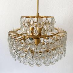  Palwa Seven Tiered Gilt Brass Chandelier or Pendant Lamp by Palwa Germany 1960s - 3157097