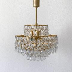  Palwa Seven Tiered Gilt Brass Chandelier or Pendant Lamp by Palwa Germany 1960s - 3157099