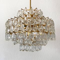  Palwa Seven Tiered Gilt Brass Chandelier or Pendant Lamp by Palwa Germany 1960s - 3157112