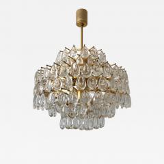  Palwa Seven Tiered Gilt Brass Chandelier or Pendant Lamp by Palwa Germany 1960s - 4363385