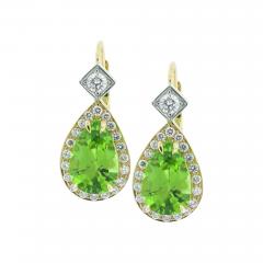  Pampillonia 18 KARAT PEACH GOLD DIAMOND AND PERIDOT EARRINGS - 3517792