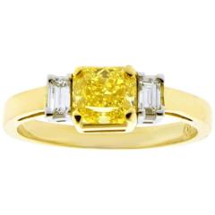  Pampillonia 74 Carat Vivid Yellow Internally Flawless Diamond Three Stone Ring - 1425059