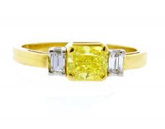  Pampillonia 74 Carat Vivid Yellow Internally Flawless Diamond Three Stone Ring - 1425071