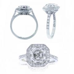  Pampillonia Asscher Cut Diamond Ring - 419538