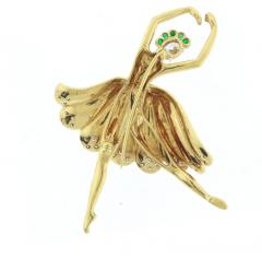  Pampillonia EMERALD AND DIAMOND BALLERINA BROOCH BY PAMPILLONIA JEWELERS - 3512512