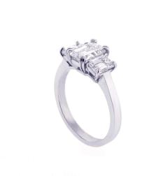  Pampillonia Emerald Cut Diamond Three Stone Ring - 1425157