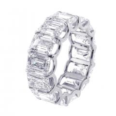  Pampillonia FULL CIRCLE G I A EMERALD CUT DIAMOND BAND RING - 2799713