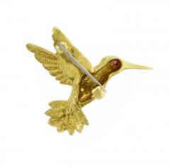  Pampillonia GOLD HUMMINGBIRD BROOCH MADE BY PAMPILLONIA JEWELERS - 3512532