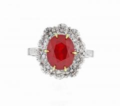  Pampillonia OVAL BURMA RUBY CLUSTER RING - 3079233