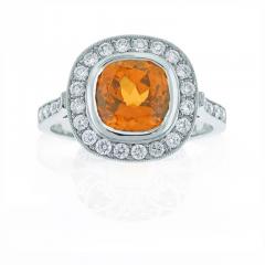  Pampillonia PLATINUM SPESSARTITE AND DIAMOND RING - 3525868