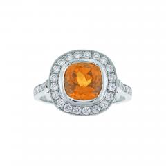  Pampillonia PLATINUM SPESSARTITE AND DIAMOND RING - 3530169