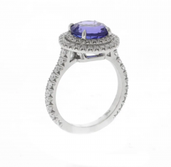  Pampillonia Platinum Tanzanite and Double Diamond Halo Ring by Pampillonia - 3949775