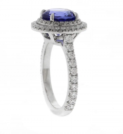  Pampillonia Platinum Tanzanite and Double Diamond Halo Ring by Pampillonia - 3949776