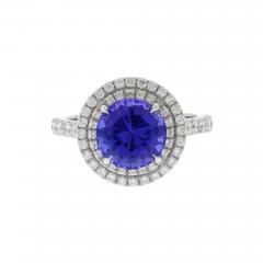  Pampillonia Platinum Tanzanite and Double Diamond Halo Ring by Pampillonia - 3952491