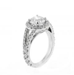  Pampillonia ROUND BRILLIANT DIAMOND ENGAGEMENT RING IN HALO SETTING WITH A SPLIT BAND - 3183116