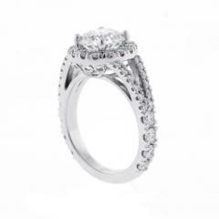 Pampillonia ROUND BRILLIANT DIAMOND ENGAGEMENT RING IN HALO SETTING WITH A SPLIT BAND - 3183117