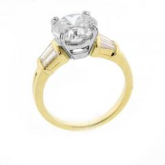  Pampillonia SOLITAIRE DIAMOND ENGAGEMENT RING WITH BAGUETTE ROLLS - 3060682