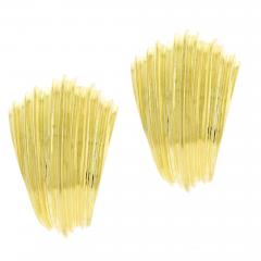  Pampillonia Vintage Pampillonia Gold Ridged Hoop Earrings - 4615849