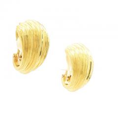  Pampillonia Vintage Pampillonia Gold Ridged Hoop Earrings - 4615862