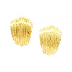  Pampillonia Vintage Pampillonia Gold Ridged Hoop Earrings - 4615864