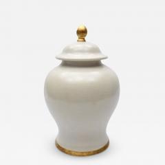  Paolo Marioni Paolo Marioni Large Italian Glazed Ceramic Jar with Gold Leaf Accents - 3546792