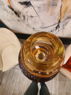  Paolo Venini and Giacomo Cappellin Signed and Dated Scarpa Murano Pale Amber Vase for Venini - 3430958